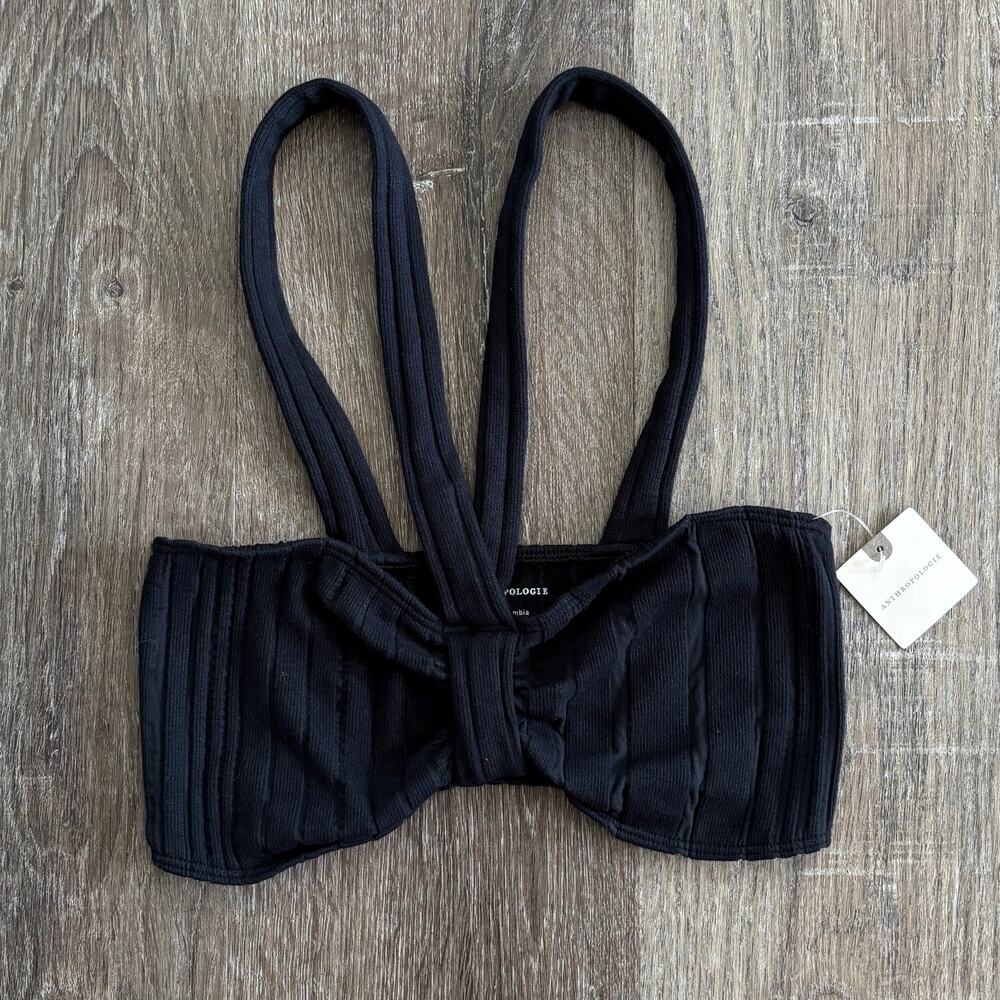 NWT Anthropologie Halter Bralette Top in Black - Size: S/M